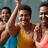 Group high-five after a workout